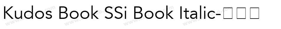 Kudos Book SSi Book Italic字体转换
